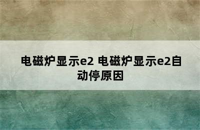 电磁炉显示e2 电磁炉显示e2自动停原因